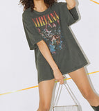 Girls loose cotton simple NIRVANA tees