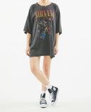 Girls loose cotton simple NIRVANA tees