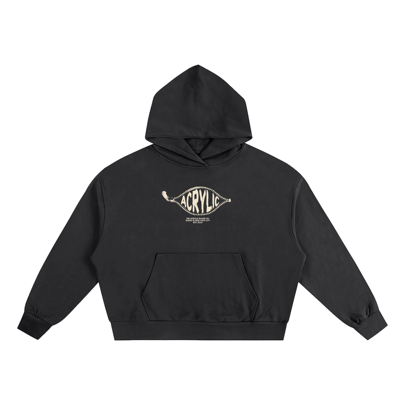 Zipper Motif Hoodie