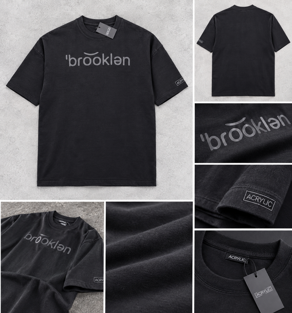 Washed Black Signature Tee — Brooklyn Edition