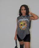 2022 Streetwear summer casual printed gray women's sleeveless t-shirt - ACRYLIC SHOP