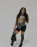 2022 Streetwear summer casual printed gray women's sleeveless t-shirt - ACRYLIC SHOP